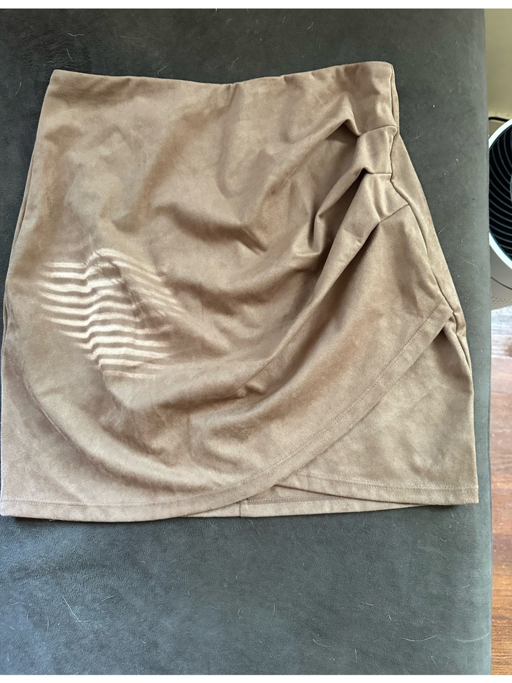 Halara small Suede-Look Taupe Mini Skirt